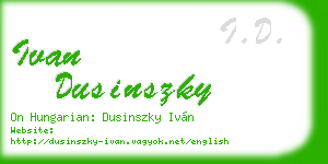 ivan dusinszky business card